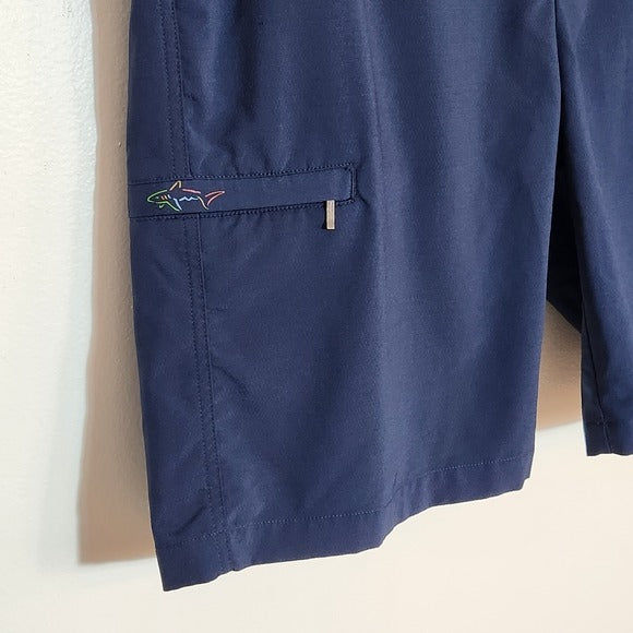 Greg Norman Navy Golf Shorts Size 38
