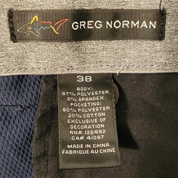 Greg Norman Navy Golf Shorts Size 38