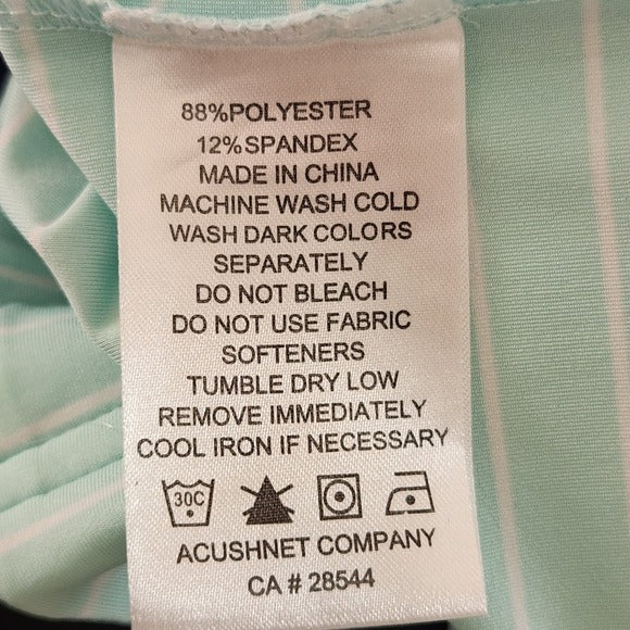 FootJoy Men's Blue and Aqua Striped Golf Polo Shirt Size XL