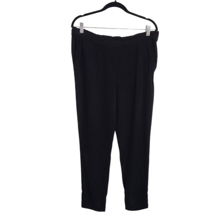 Cartonnier Womens Black Cropped Pants with Matching Sash Size Small
