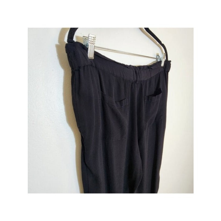 Cartonnier Womens Black Cropped Pants with Matching Sash Size Small