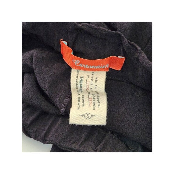 Cartonnier Womens Black Cropped Pants with Matching Sash Size Small