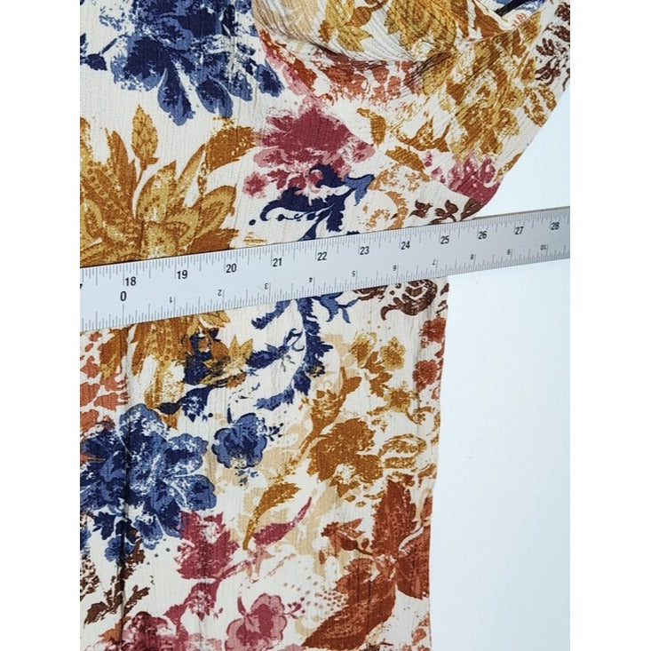 CJ Banks Colorful Abstract Floral V-Neck Blouse Size 2X