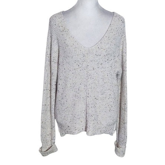 If It Were Me Waffle Knit Oatmeal Sweater with Speckled Fabric Size XS