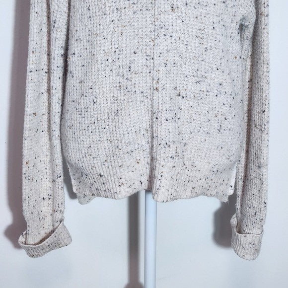 If It Were Me Waffle Knit Oatmeal Sweater with Speckled Fabric Size XS