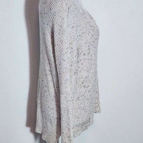 If It Were Me Waffle Knit Oatmeal Sweater with Speckled Fabric Size XS