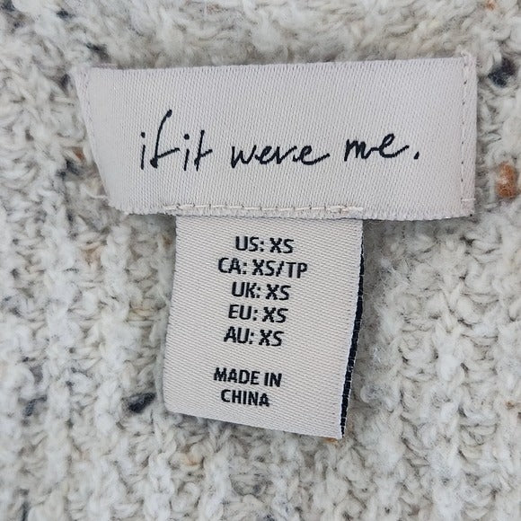 If It Were Me Waffle Knit Oatmeal Sweater with Speckled Fabric Size XS