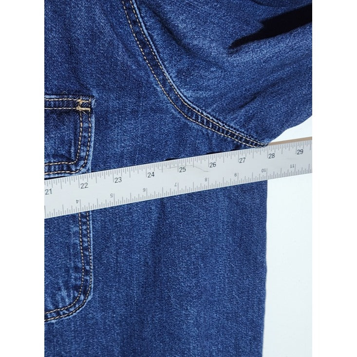 Ava & Viv Dark Wash Denim Button-Down Shirt Size 3X