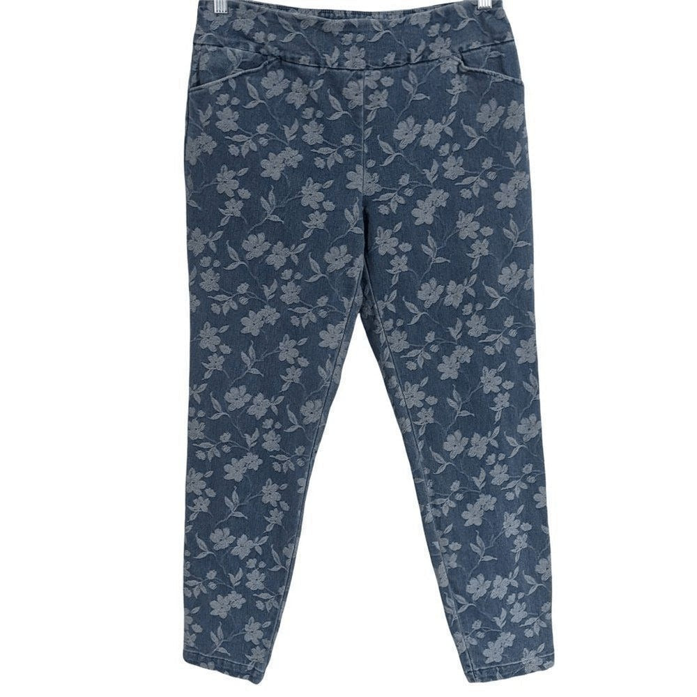 Versona Floral Denim Jeggings Size 8 Botanic Print Jeans