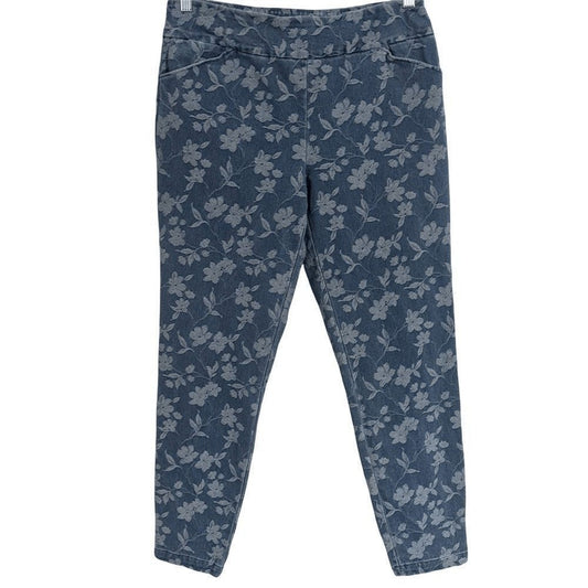 Versona Floral Denim Jeggings Size 8 Botanic Print Jeans