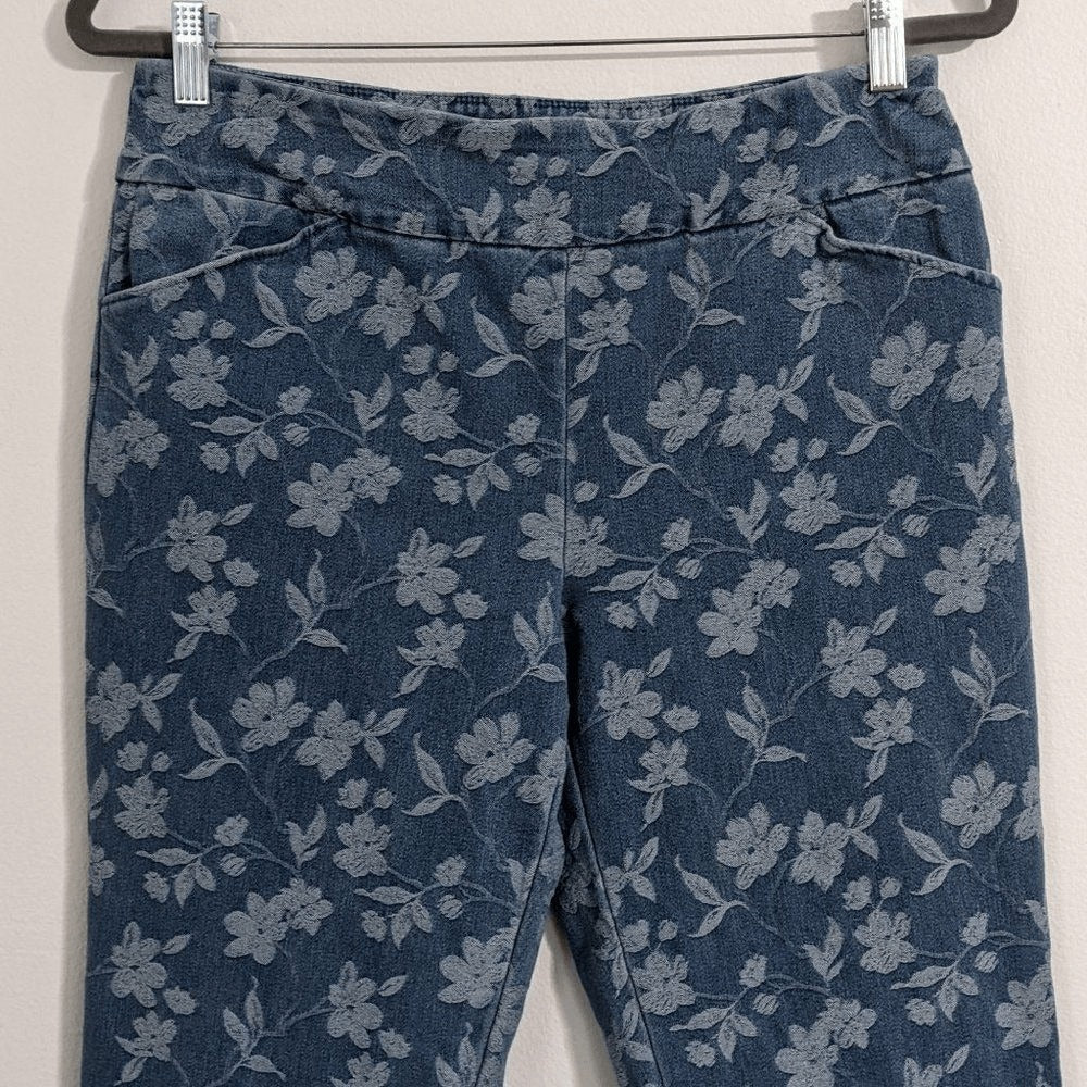 Versona Floral Denim Jeggings Size 8 Botanic Print Jeans