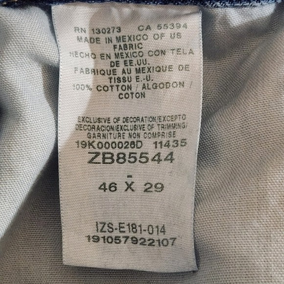 Lee Riders Men's Blue Jeans Size 46 X 29 Lee Straight Leg Denim