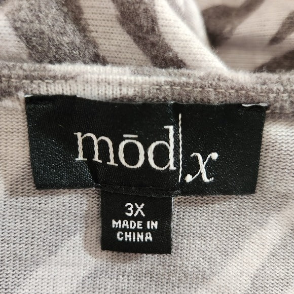 Modx Gray Zebra Stripe Long Sleeve Maxi Dress Size 3X