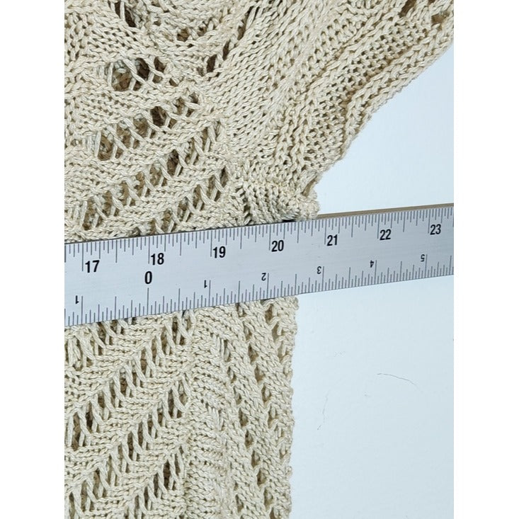 Cato Beige Pointelle Open Front Cardigan Size 18/20