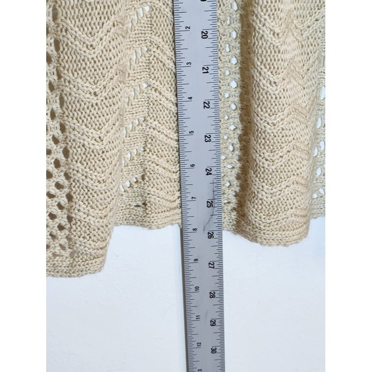 Cato Beige Pointelle Open Front Cardigan Size 18/20