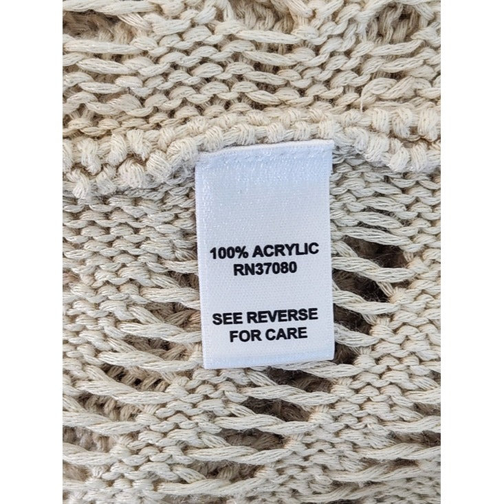 Cato Beige Pointelle Open Front Cardigan Size 18/20