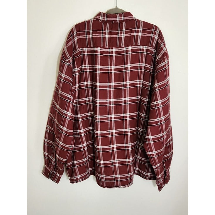 Wrangler Burgundy Plaid Sherpa Lined Flannel Shacket Size 3XL NWT