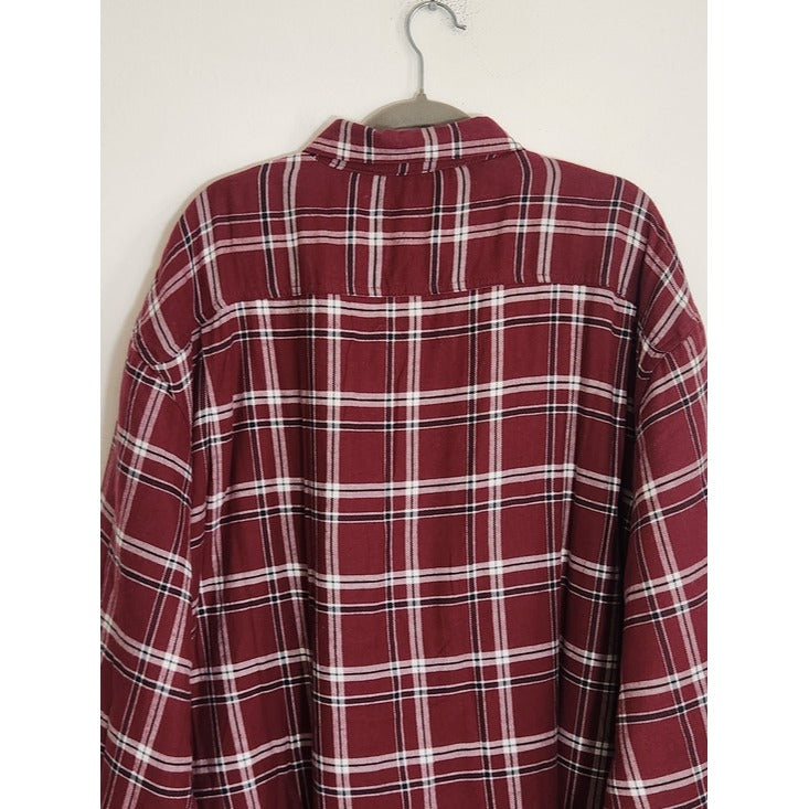 Wrangler Burgundy Plaid Sherpa Lined Flannel Shacket Size 3XL NWT