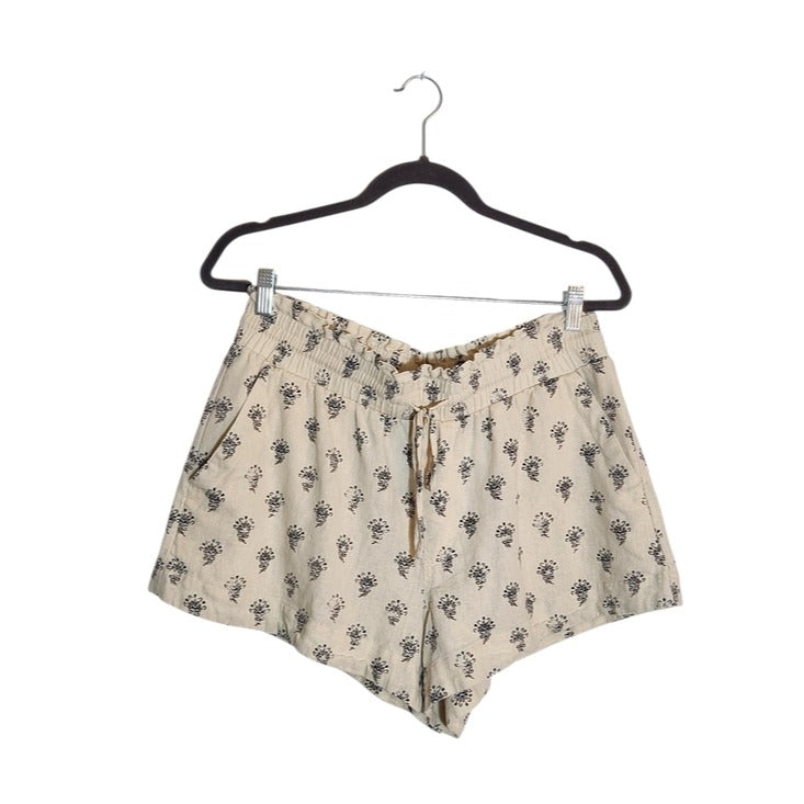A New Day Womens Cream and Black Boho Print Shorts Size Large