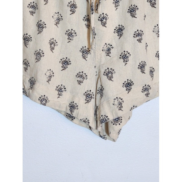 A New Day Womens Cream and Black Boho Print Shorts Size Large