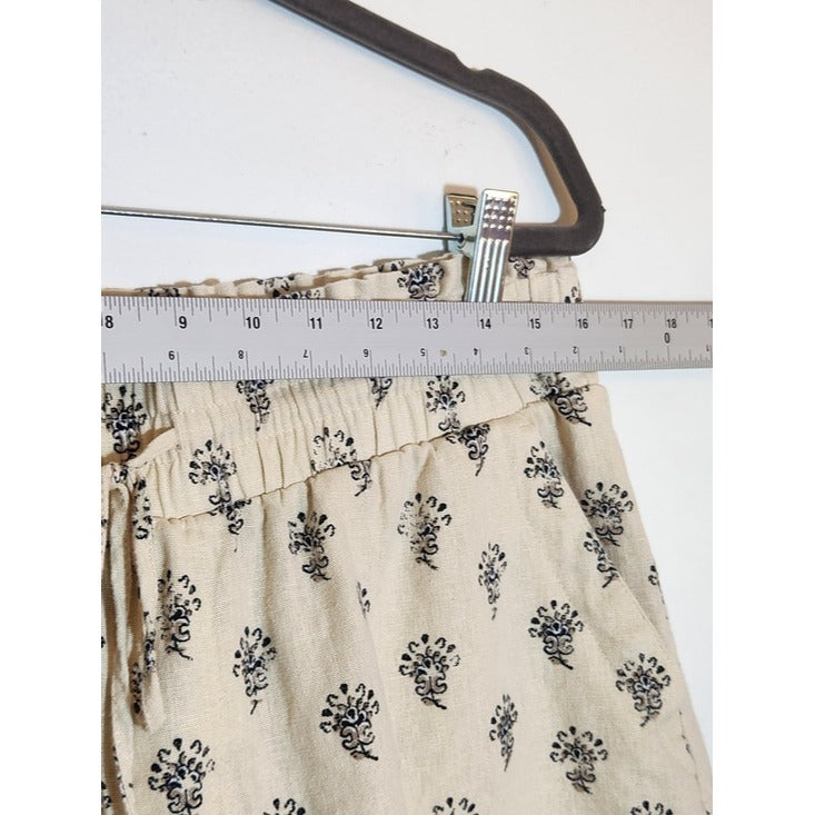 A New Day Womens Cream and Black Boho Print Shorts Size Large