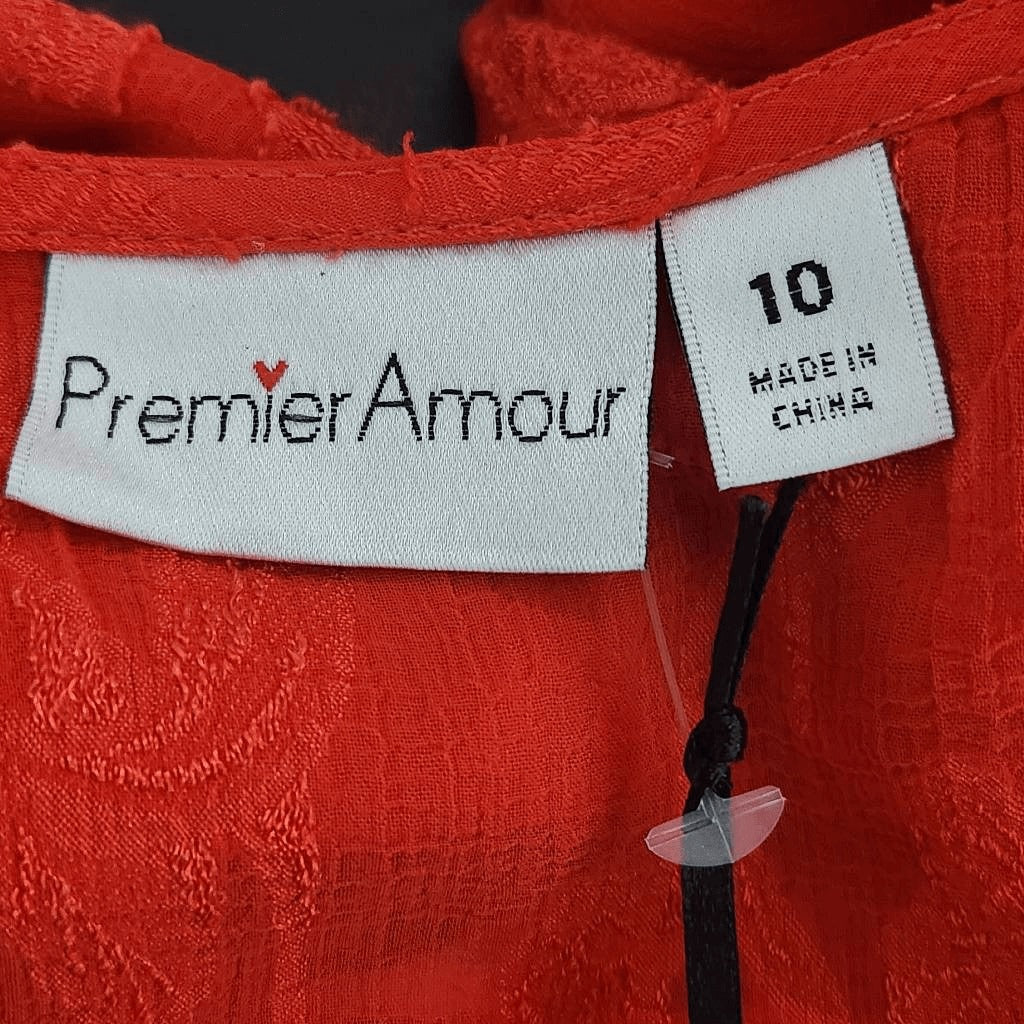 Premier Amour Tomato Red Sleeveless Mini Dress Size 10 NWT Party Dress