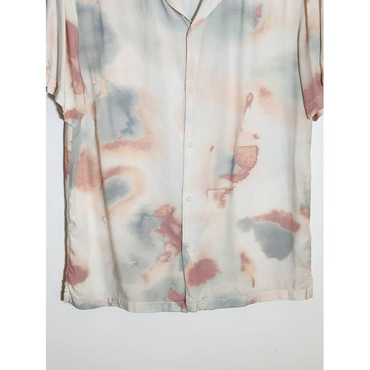Cactus Man by Ricky Singh Green and Terra Cotta Short Sleeve Button Down Shirt M