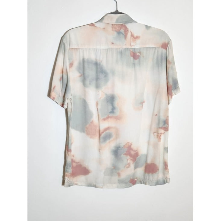 Cactus Man by Ricky Singh Green and Terra Cotta Short Sleeve Button Down Shirt M