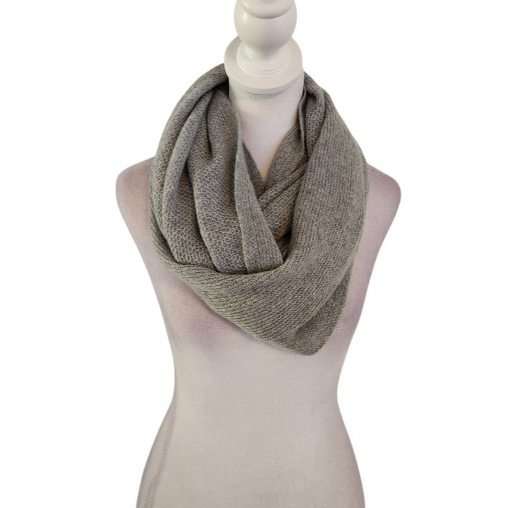 Apt. 9 Gray Cashmere Soft Knit Infinity Scarf One Size NWT