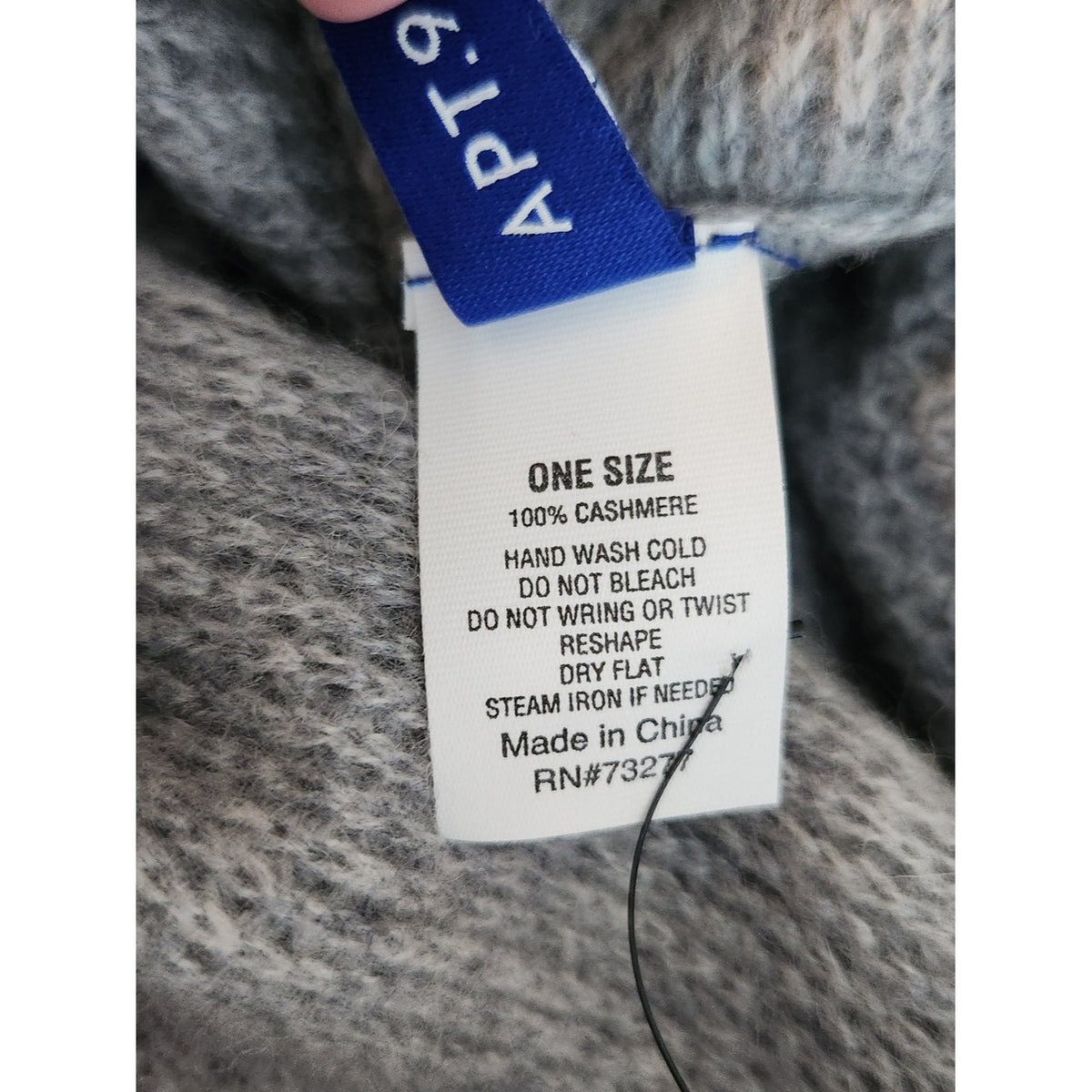 Apt. 9 Gray Cashmere Soft Knit Infinity Scarf One Size NWT