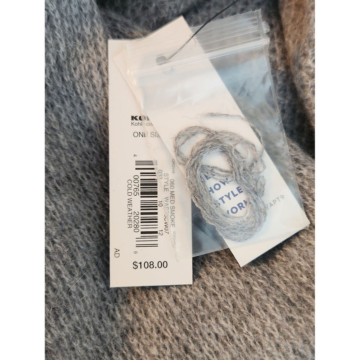 Apt. 9 Gray Cashmere Soft Knit Infinity Scarf One Size NWT