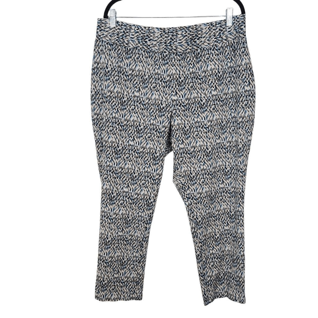 Jessica London Blue and Black Pull-on Pants Size 20W Stretch Cropped Pants