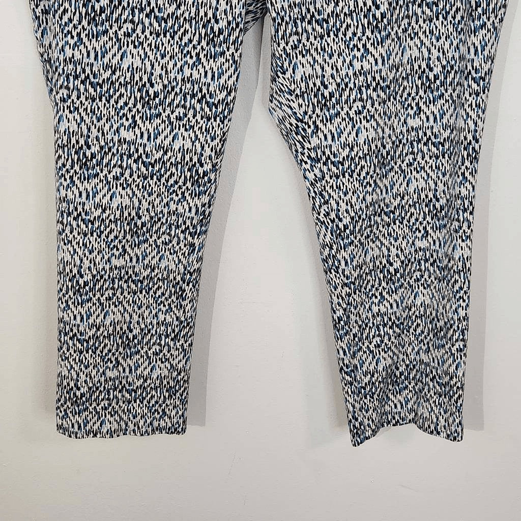 Jessica London Blue and Black Pull-on Pants Size 20W Stretch Cropped Pants