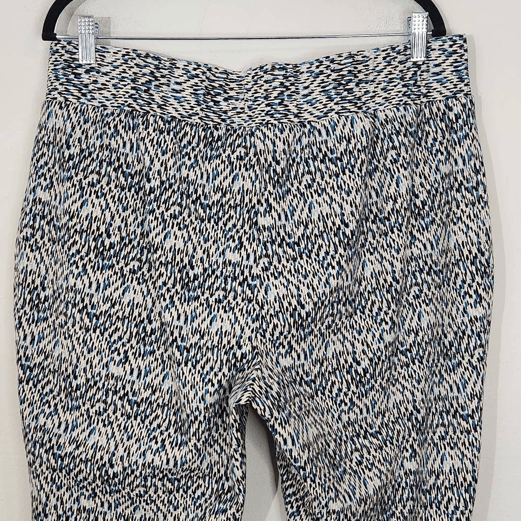 Jessica London Blue and Black Pull-on Pants Size 20W Stretch Cropped Pants