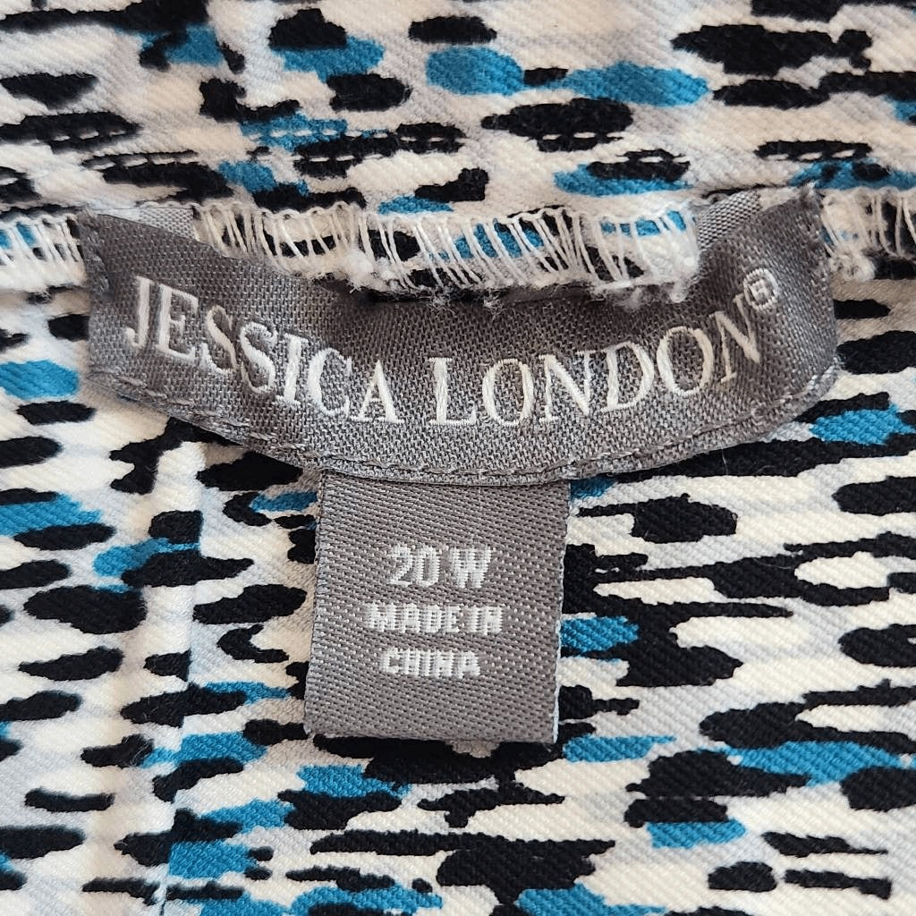 Jessica London Blue and Black Pull-on Pants Size 20W Stretch Cropped Pants
