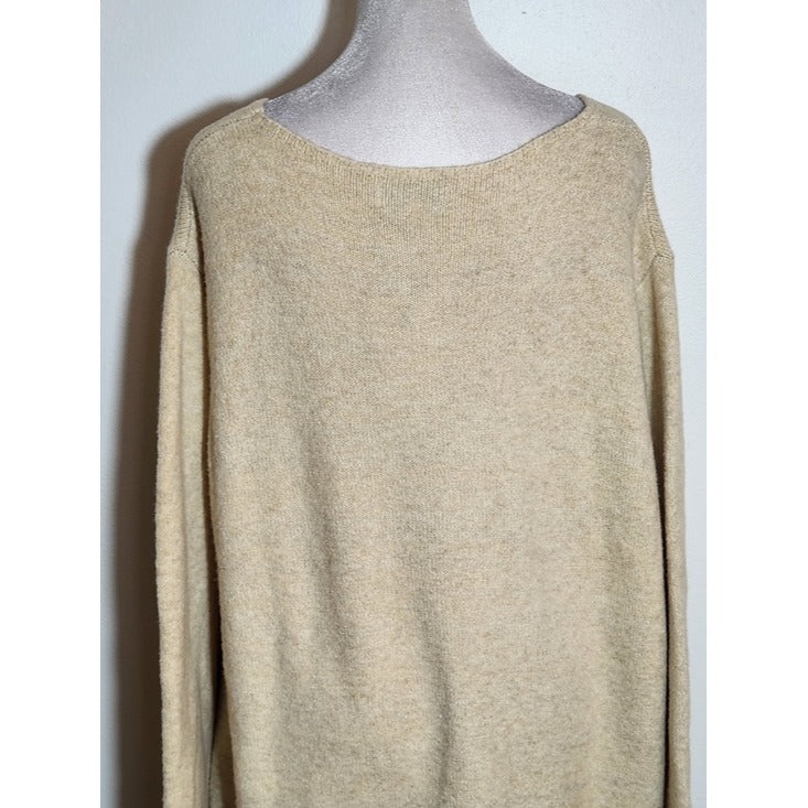 Skies Are Blue Cream Oatmeal V-Neck Sweater Size 1X NWT