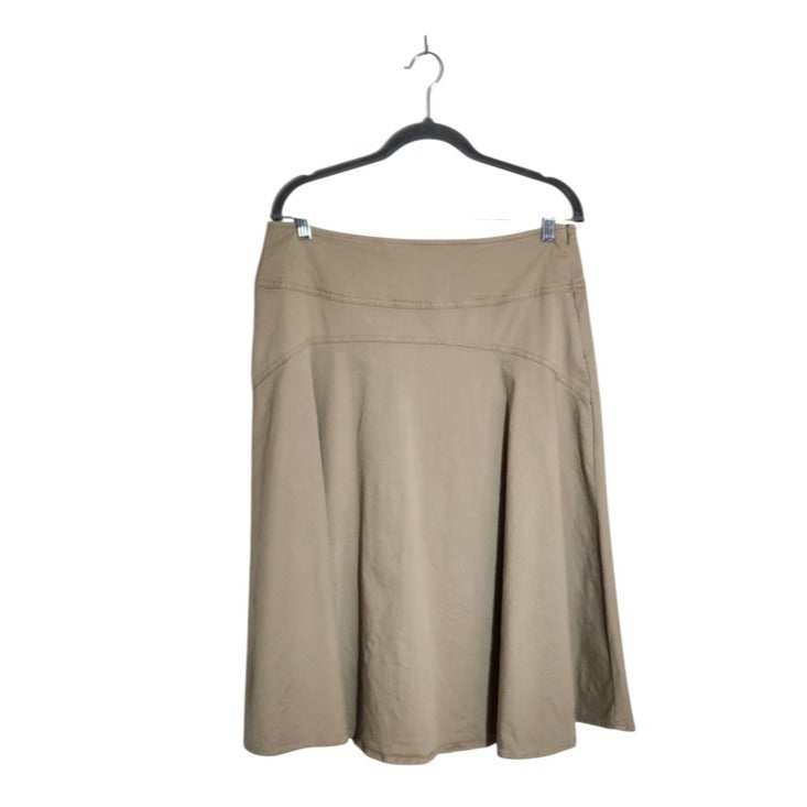 Talbots Khaki A-Line Midi Skirt Size 10