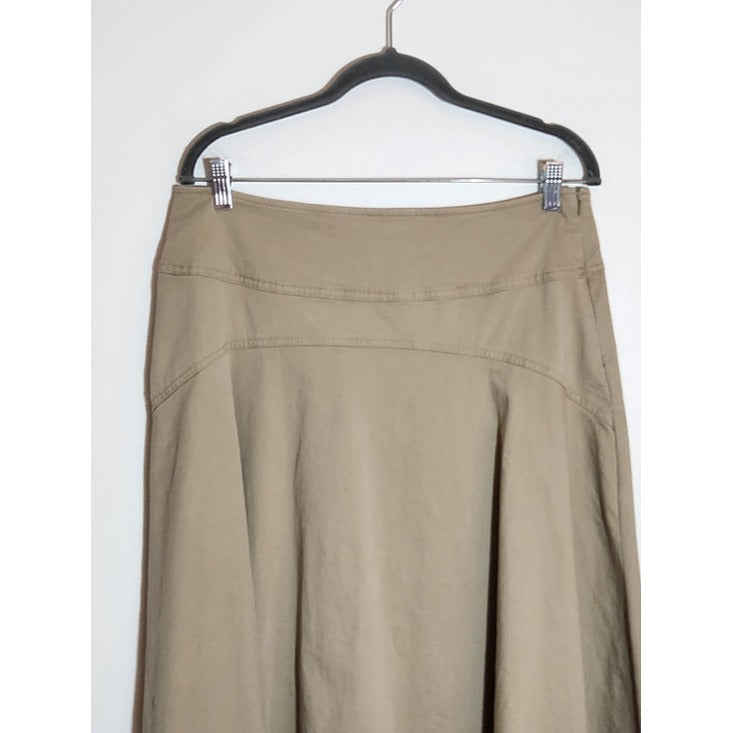 Talbots Khaki A-Line Midi Skirt Size 10