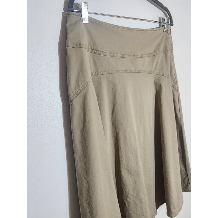 Talbots Khaki A-Line Midi Skirt Size 10