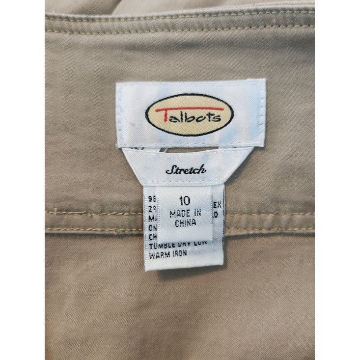 Talbots Khaki A-Line Midi Skirt Size 10