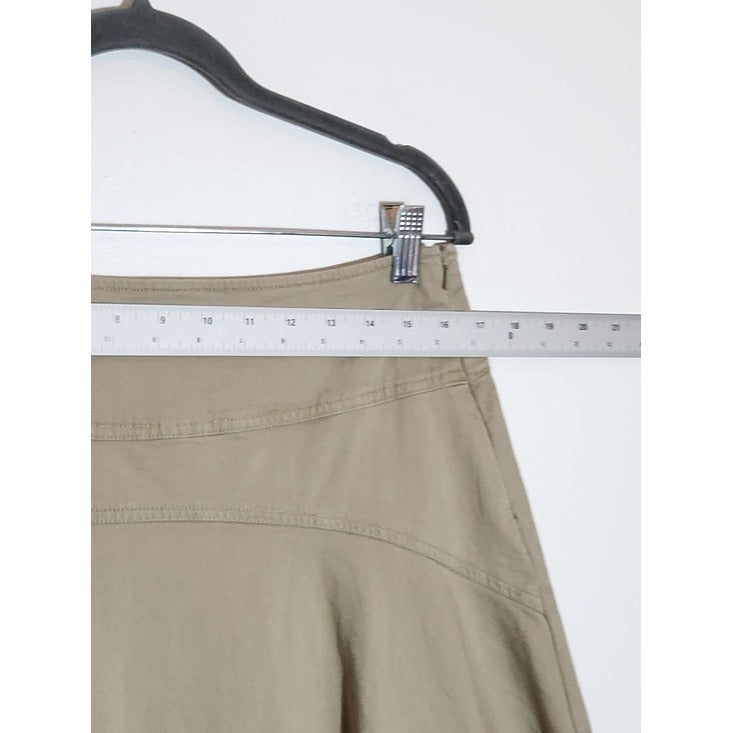 Talbots Khaki A-Line Midi Skirt Size 10