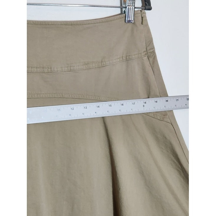 Talbots Khaki A-Line Midi Skirt Size 10