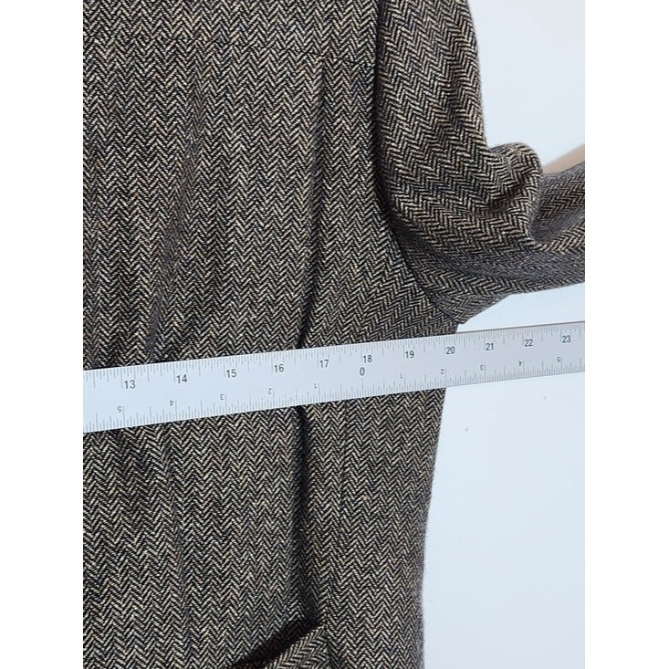 David Brooks Brown Herringbone Blazer Size 10 Petite