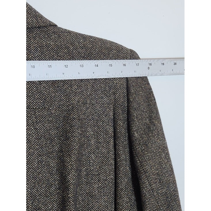 David Brooks Brown Herringbone Blazer Size 10 Petite