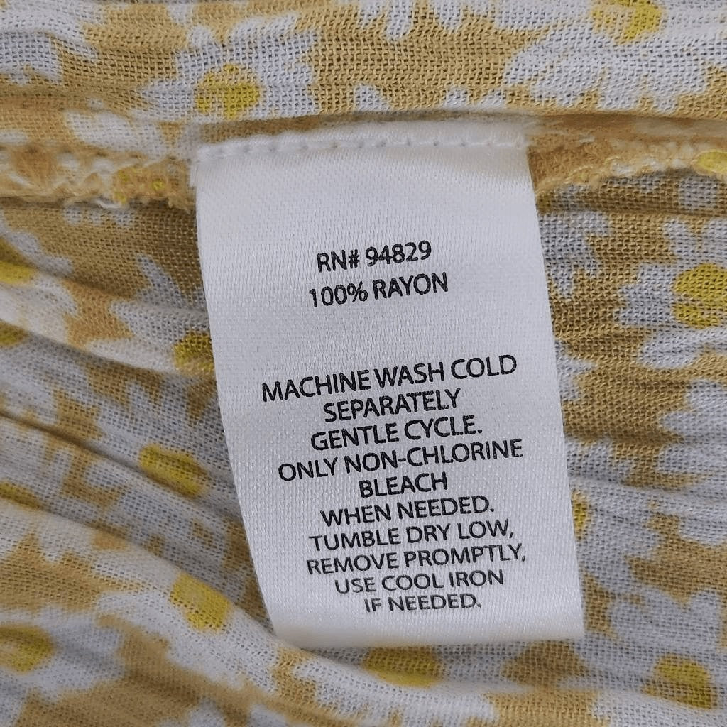 Derek Heart Yellow Floral Mini Dress with Cutout Size Large Floral Boho Dress