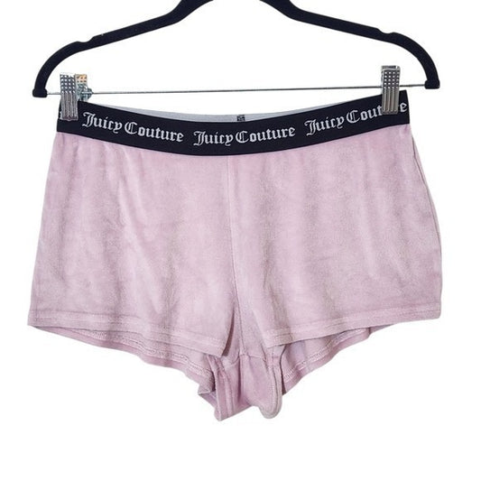 Juicy Couture Pink Velour Lounge Shorts with Juicy Embellishment Size Small