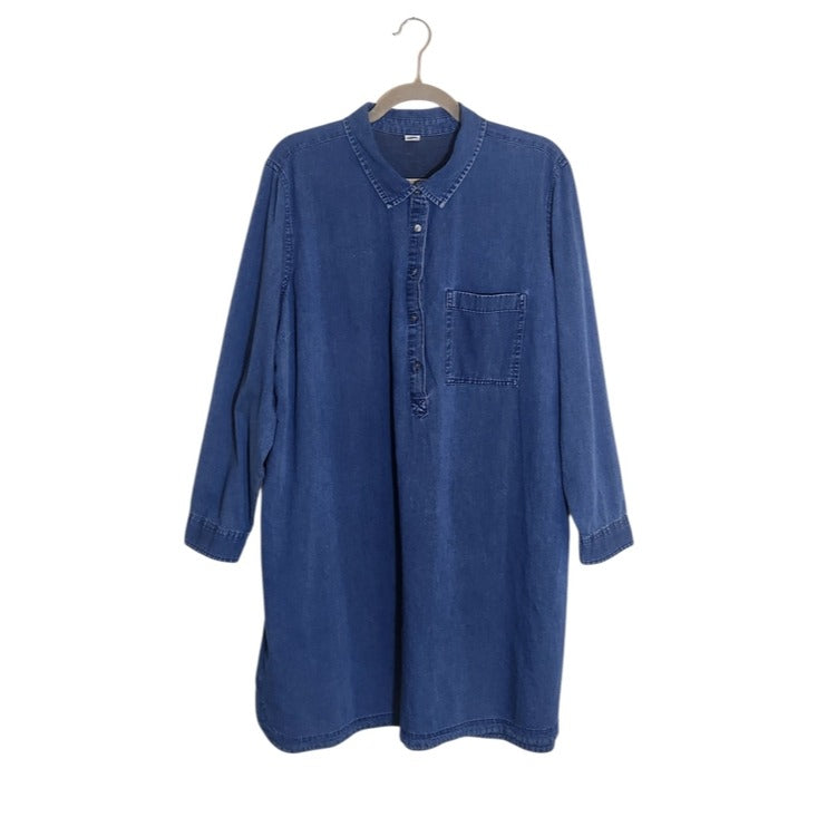 Old Navy Long Sleeve Mini Denim Shirt Dress Size XXL