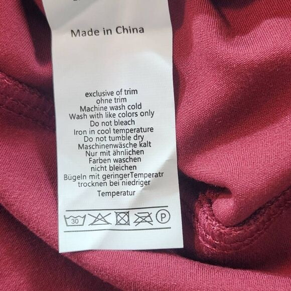 Burgundy Cargo Leggings Size Medium Oxblood Leggings with Pockets