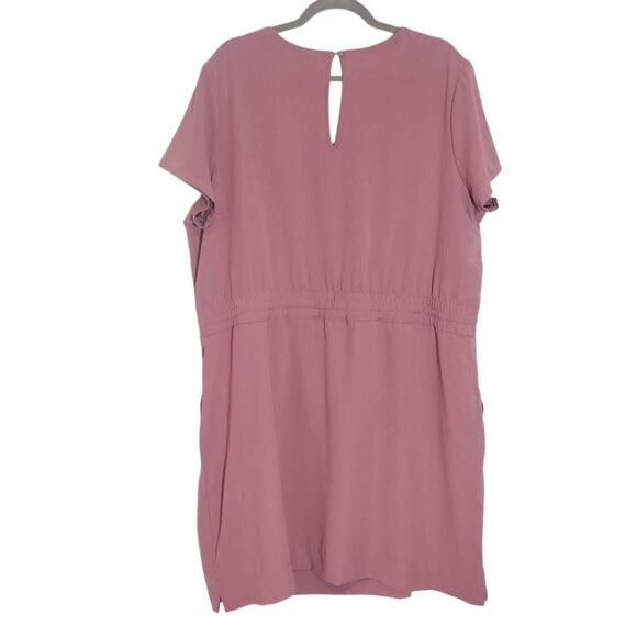 32 Degrees Casual Pink Mini Dress Size XXL Plus Size Pink Dress with Drawstring