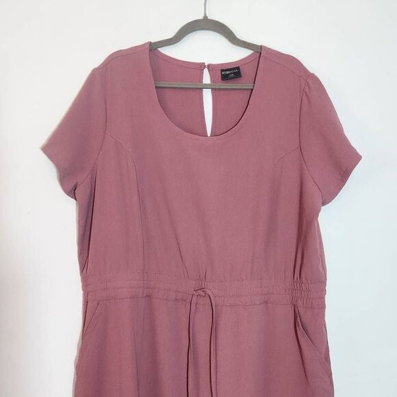 32 Degrees Casual Pink Mini Dress Size XXL Plus Size Pink Dress with Drawstring